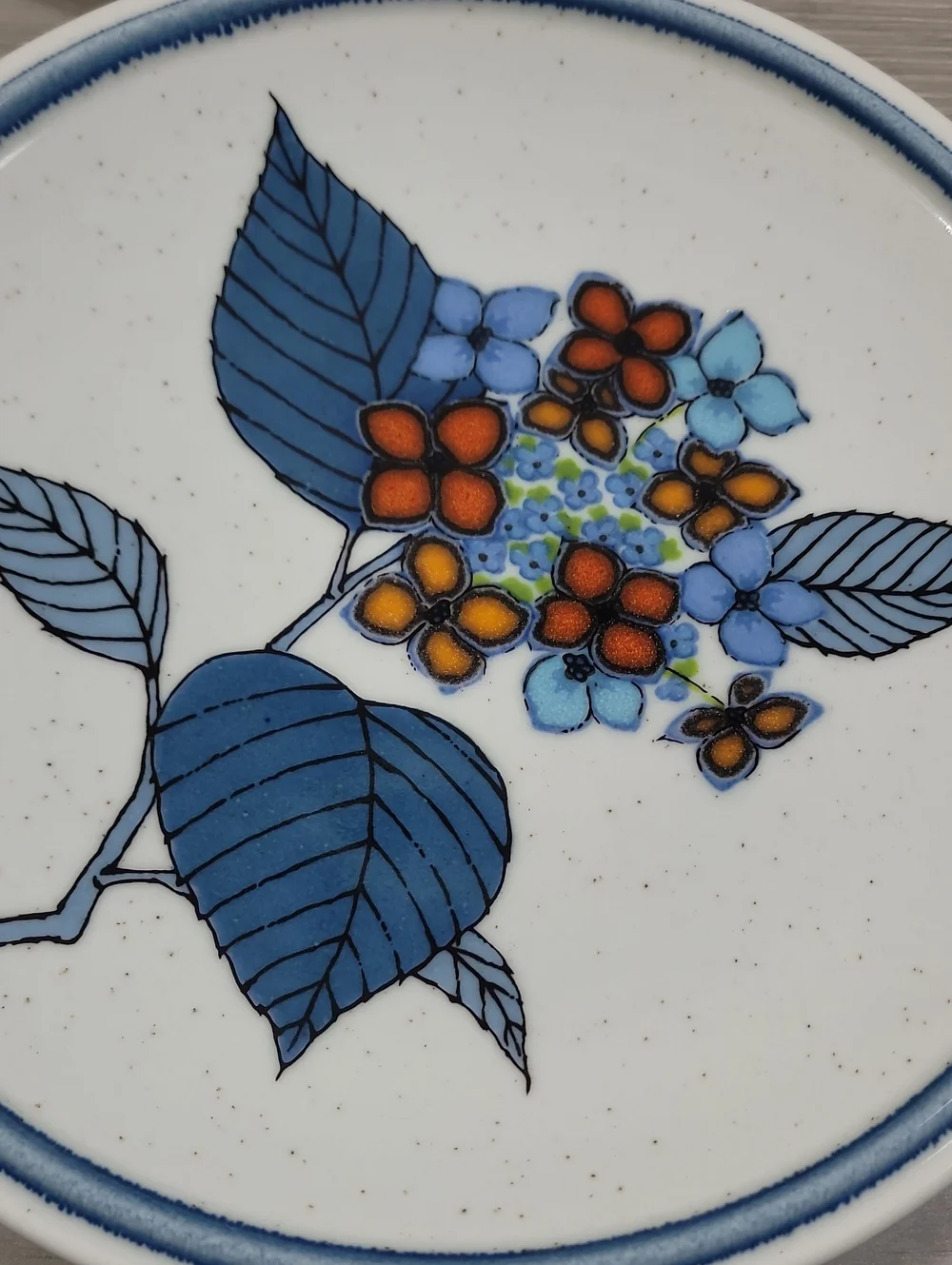 Vintage Mikasa Cordon Bleu Floral Salad Plates Set of 5 Cottagecore Speckled